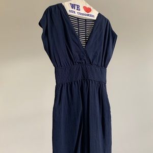 Detailed back linen dress